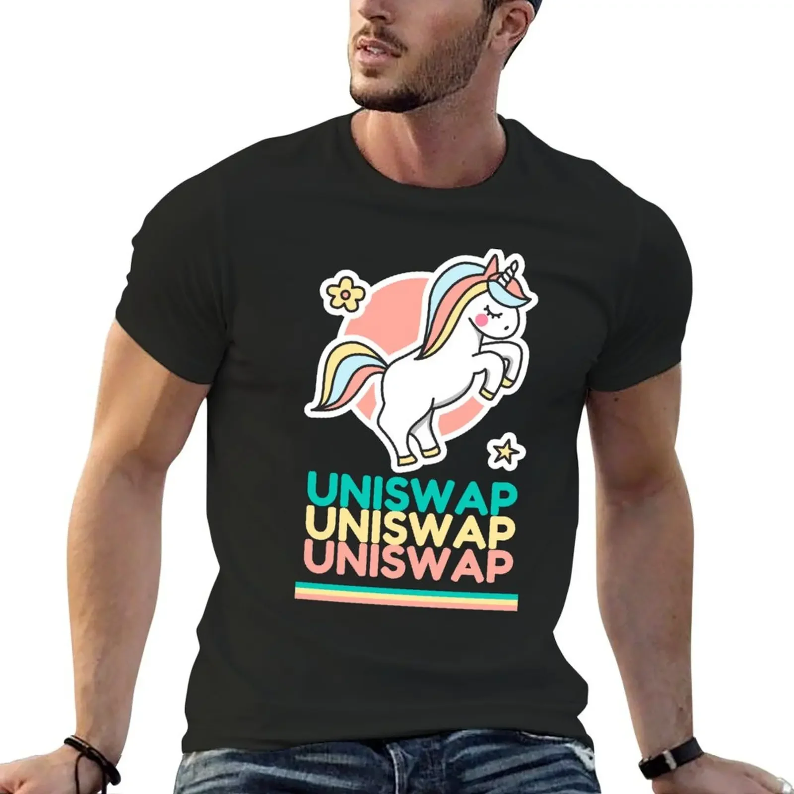 Uniswap UNI Cryptocurrency Unicorn T-Shirt anime t shirts summer top quick-drying fruit of the loom mens t shirts