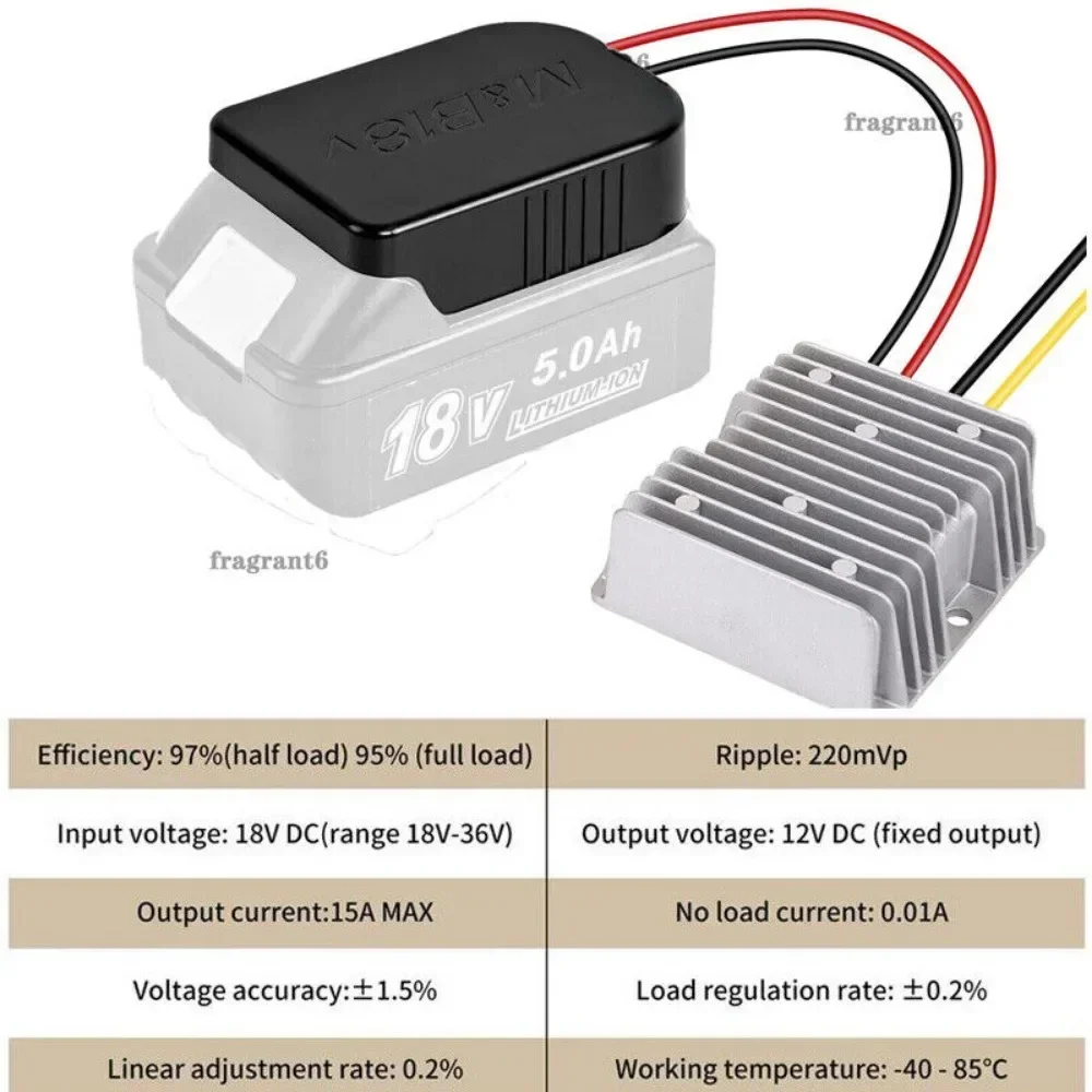 Converter DC 18V To DC 12V Step Down Aadpter for Makita 18V Li-ion Battery Power Wheel Inverter Buck Boost Voltage Regulator