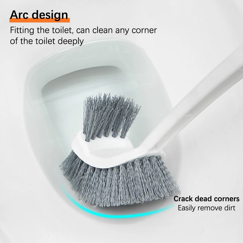 

Features Double-Sided Elbow Design, Suction Cup Type Exemplary for Sink Cleanup Wall-Mountable Toilet Brush with Long Handle