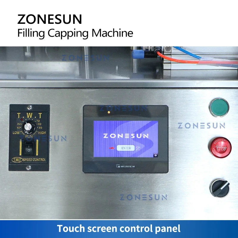 ZONESUN Liquid Filling Capping Machine ZS-AFC7 Automatic Magnetic Pump Dropper Bottles Screwing Vial Essential Perfume Eyedrop