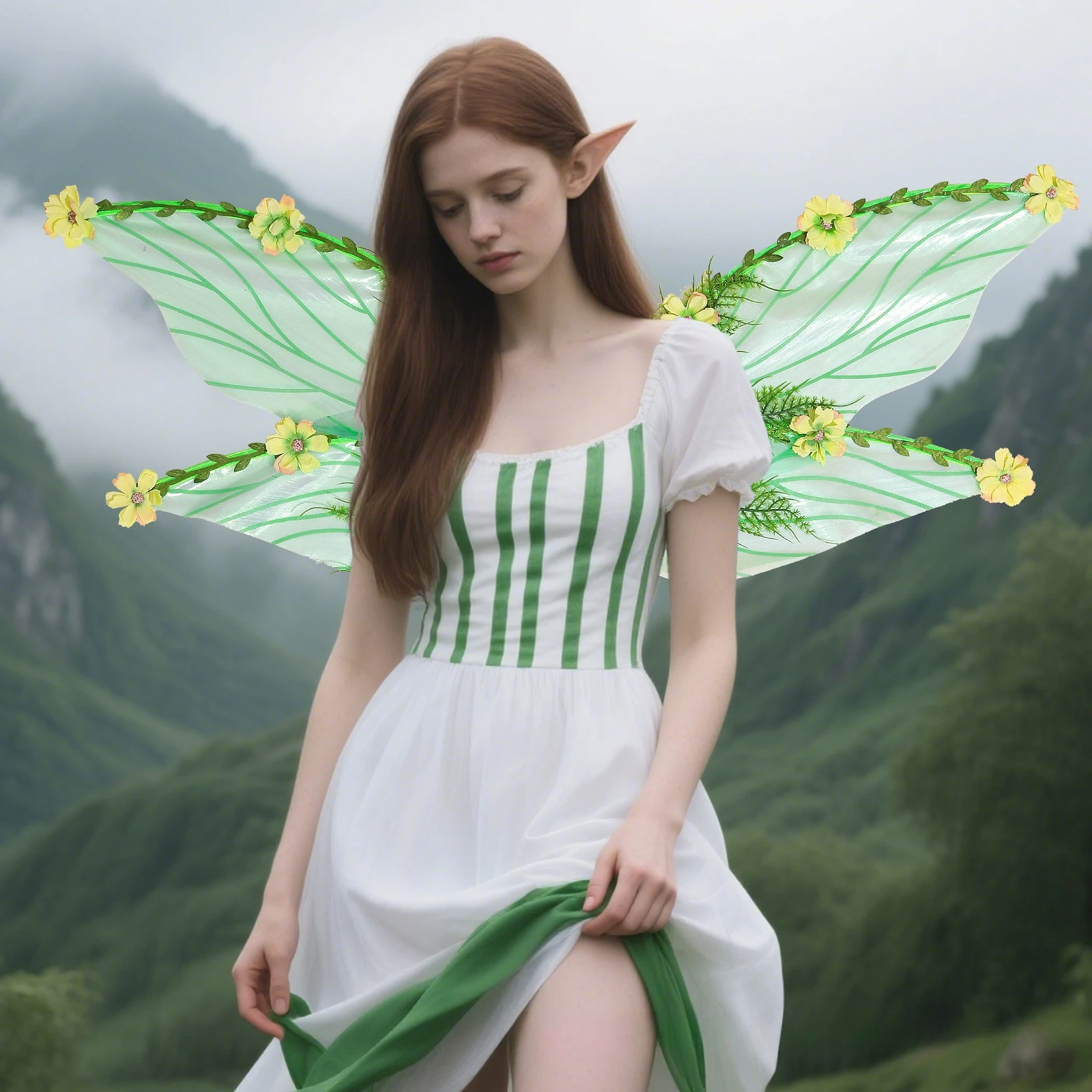 Nueva fiesta de vacaciones, baile, disfraz de Halloween, Hada de Ángel, accesorios de carnaval, alas de elfo de ratán, accesorios de mascarada