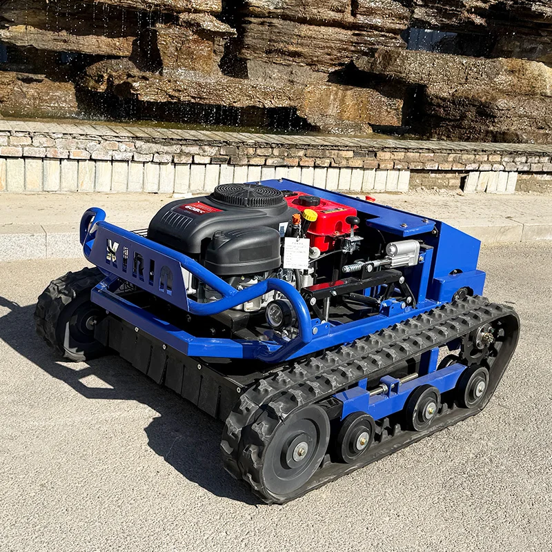 カスタマイズ可能なリモコン式コードレスDIYグレード芝生クローラーロボット送料無料芝刈り機ガーデン用ゴムクローラー