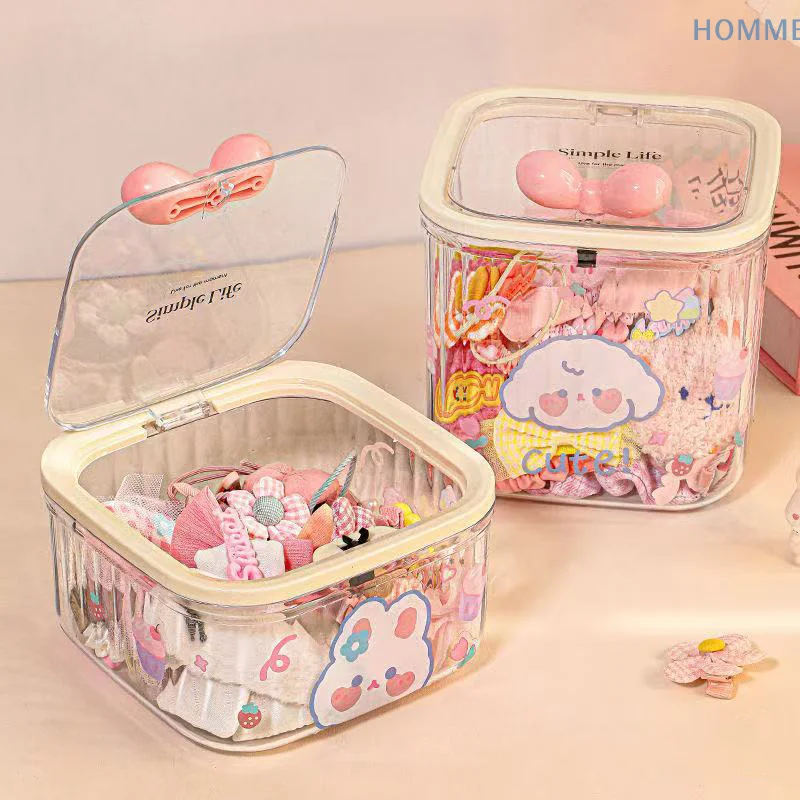 Clear Accessories Organizer Box Multifunctional Storage Box For Hair Ties Jewelry Bathroom Desktop With Storage Organizer