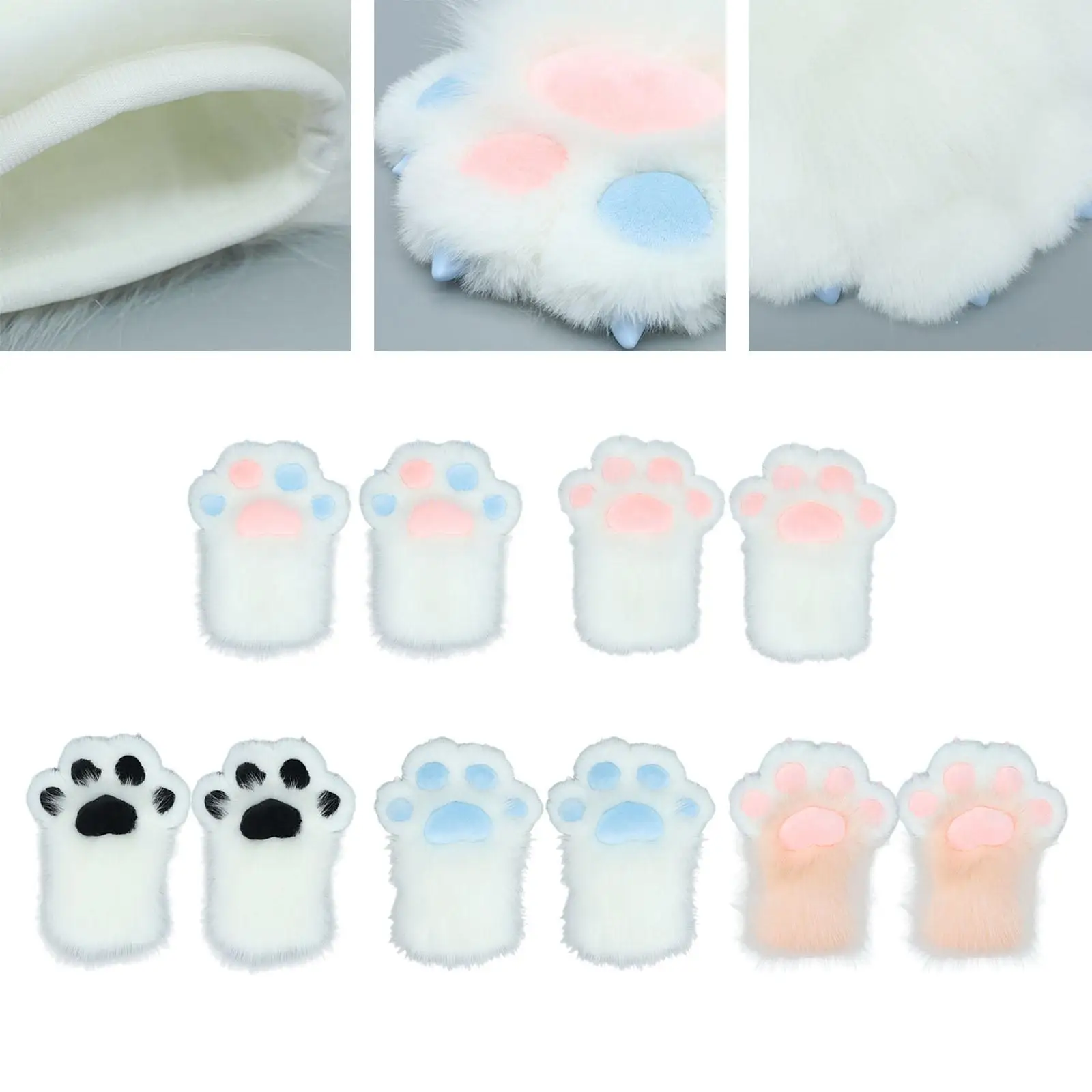 Luvas de patas de gato novidade fantasia fofa e confortável vestir luvas de garra de gatinho para