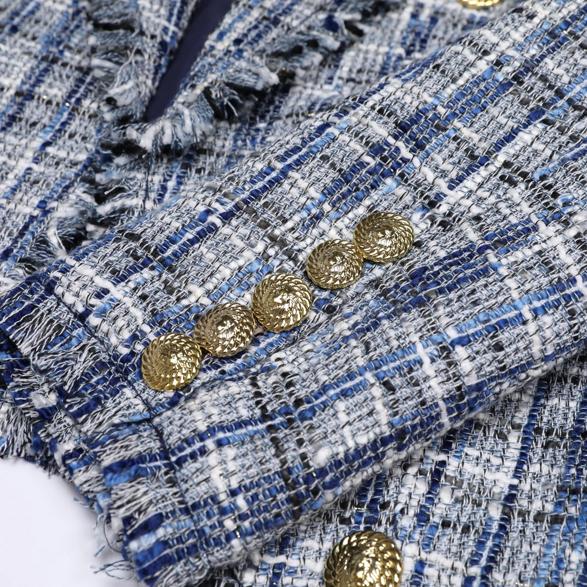 เสื้อโค้ทผู้หญิงแฟชั่นใหม่ ฤดูใบไม้ผลิและฤดูใบไม้ร่วง คุณภาพสูง ผ้าขนสัตว์เนื้อหยาบ กระดุมสองแถว สไตล์หรูหรา รุ่น 25281