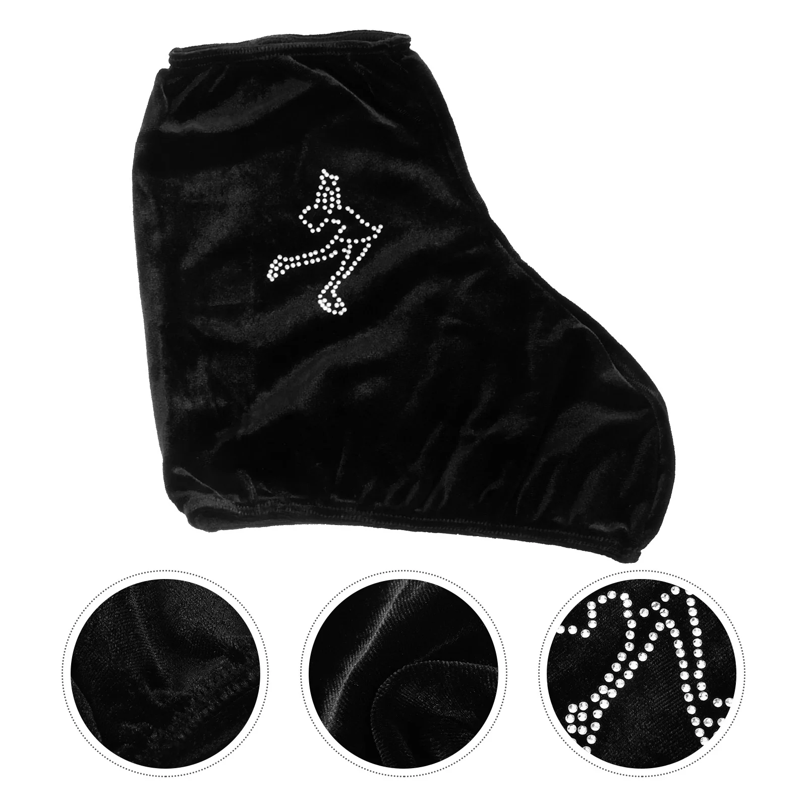 Professional Figure Skating Shoe Covers Korean Velvet Elastic Roller Skate for Men and Women 1 Pair (black) Shoes