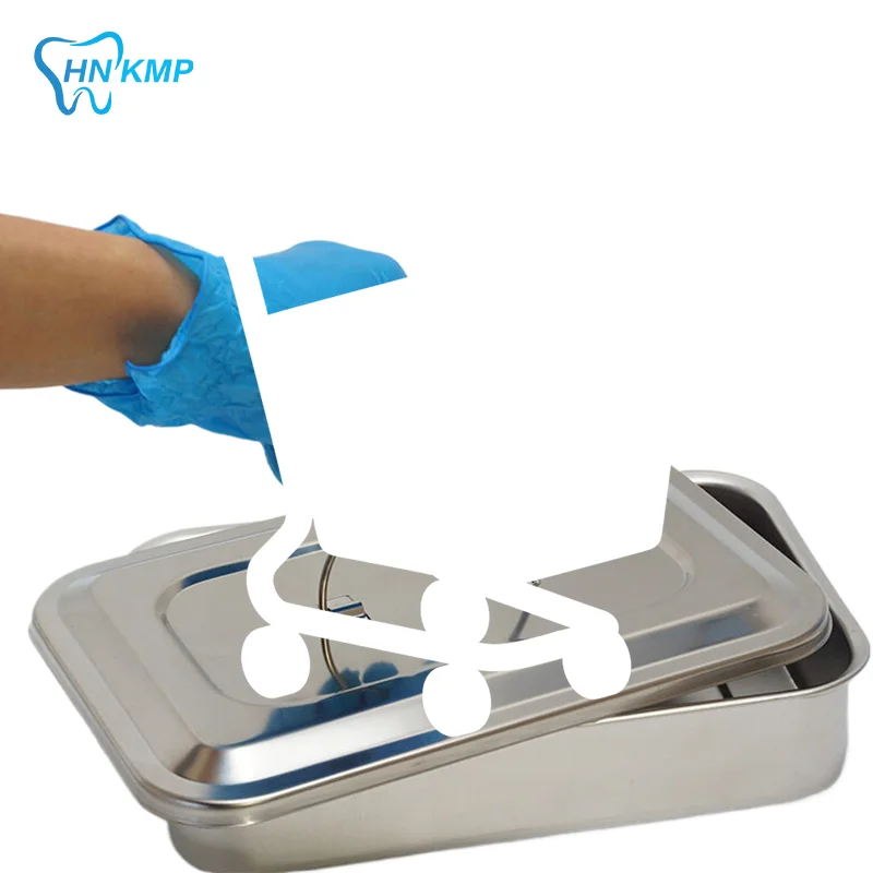 

Dental Instruments Tray With Lid Stainless Steel Surgical Medical Disinfection Box Sterilization Container Dental Equipment