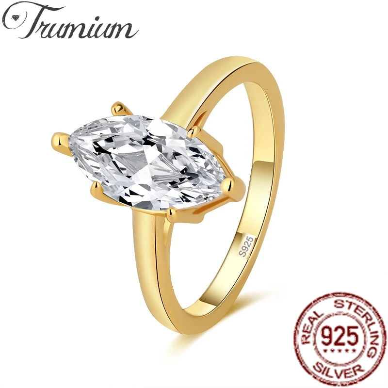 

Женские кольца с муассанитом Trumium 1 карат, стерлинговое серебро 925 пробы, обручальное кольцо-пасьянс, ювелирные изделия, сертификат GRA