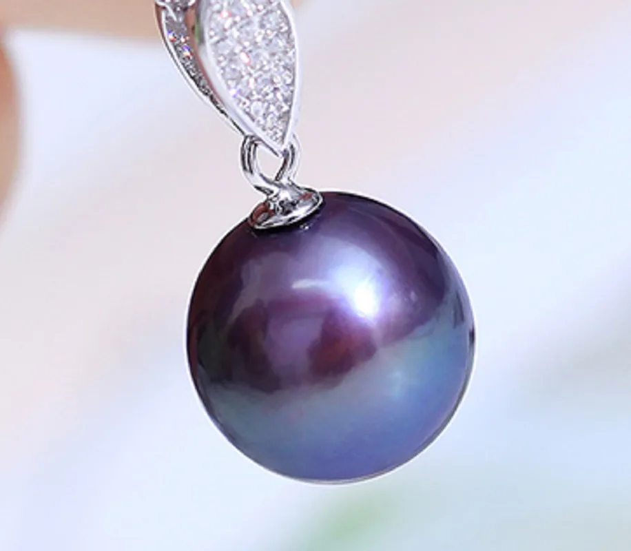 

Huge 15-16mm Genuine Purple Lavender Perfect Round Pearl Pendant Necklace Women Jewelry Wedding Party Gift 925 Sterling Silver 5