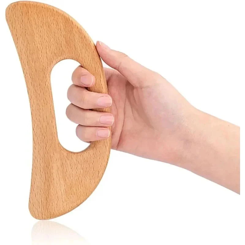 Natural Wooden Cellulite Massager, Full Body Gua Sha Tool for Muscle Scraping & Back Massage, Wood Care Body Massager