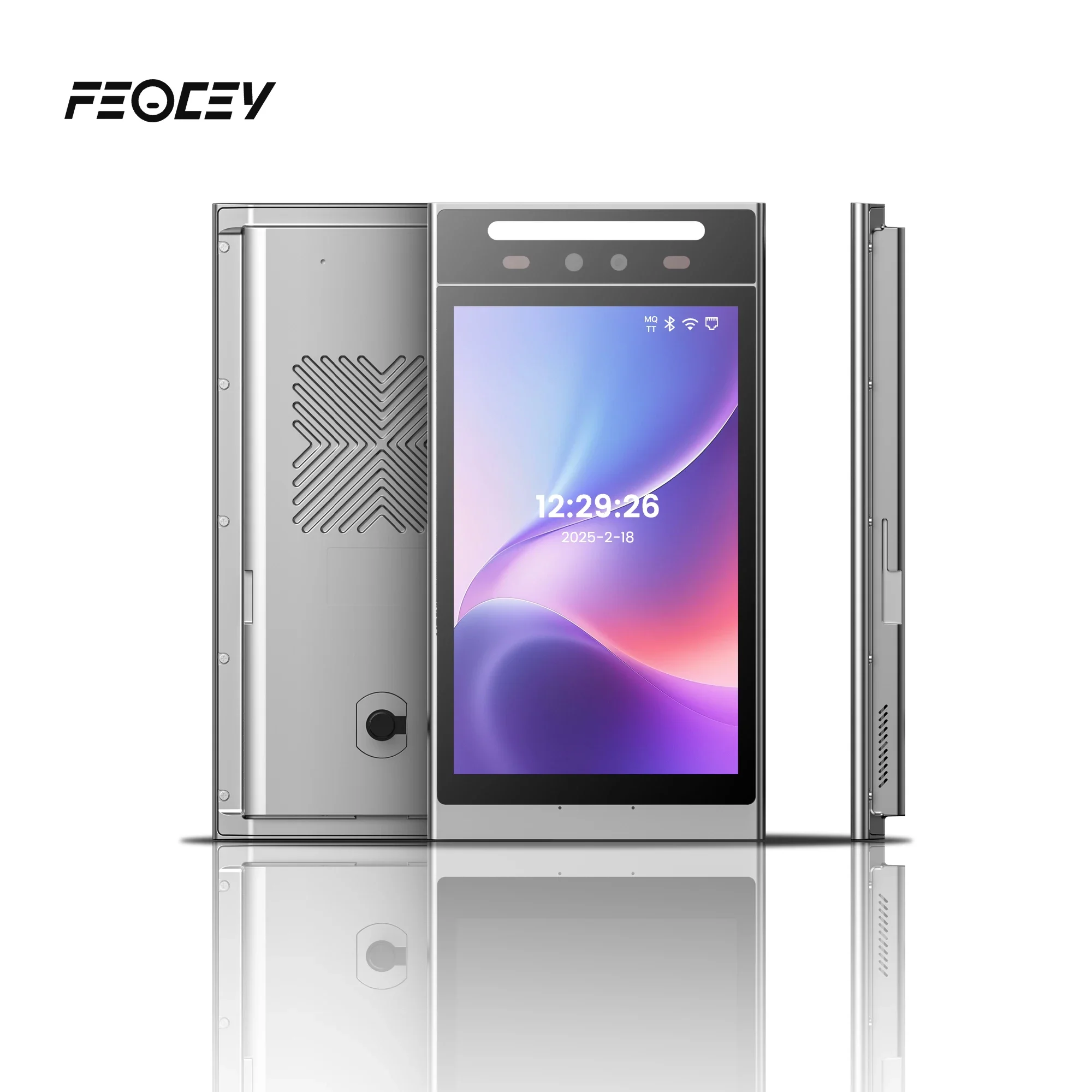 Прожектор Feocey FCV5006 Лидер продаж Android11 Биометрический контроль доступа для лица NFC RFID 13,56 QR POE Запись времени WIFI AI Fa