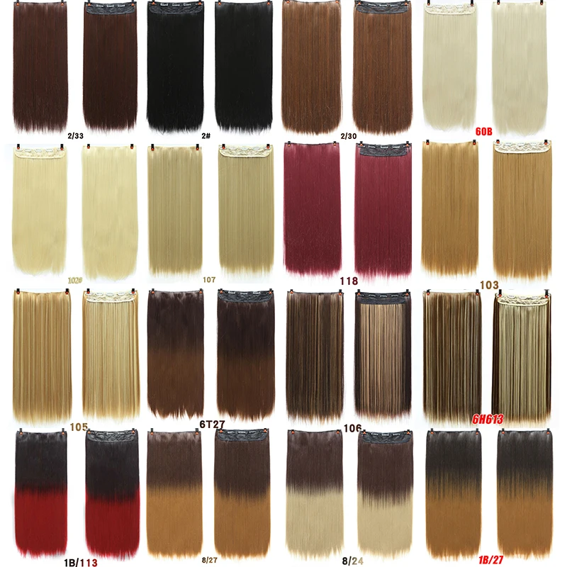 Concubine-Extensions de cheveux synthétiques pour femme, postiche orange biologique, accessoires naturels, pinces à cheveux, perruque, 24 po, 5 clips, nouveau