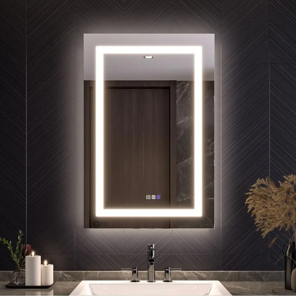 

24x36 LED-Illuminated Medicine Cabinet with Magnifying Mirror, Anti-Fog, Dimmable, Sensor Lights, Adjustable Shelves