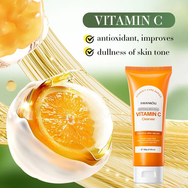 100g Vitamin C Facial Cleanser Face Wash Foam Cleanser Deep Cleansing Moisturizing Brightening Hydrating Skin Care Products image 2