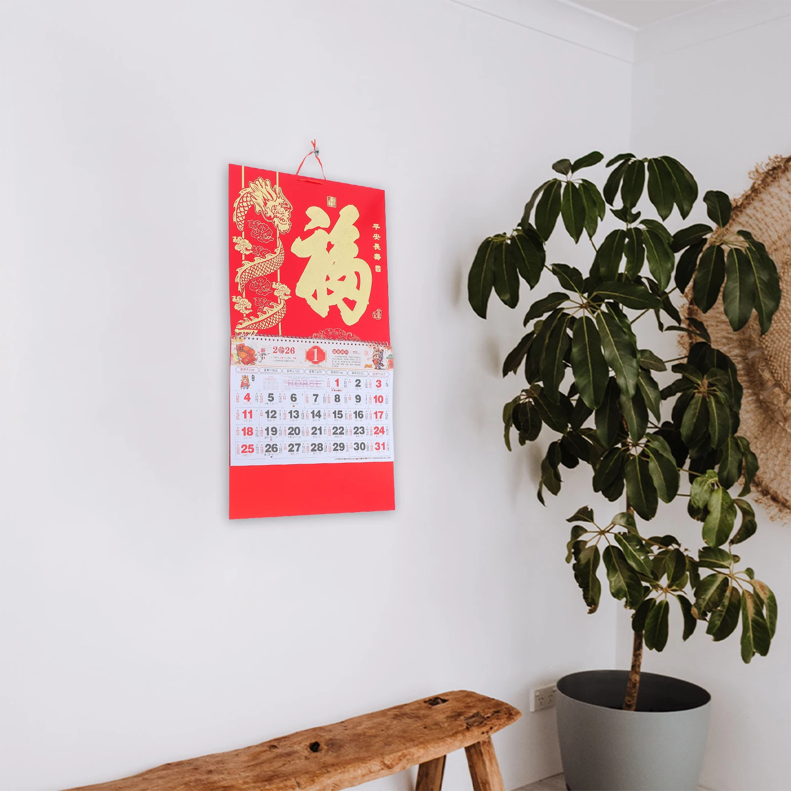 

2026 Chinese Wall Calendar Desk Office Tearable for Lunar Paper Counter Daily Calendars