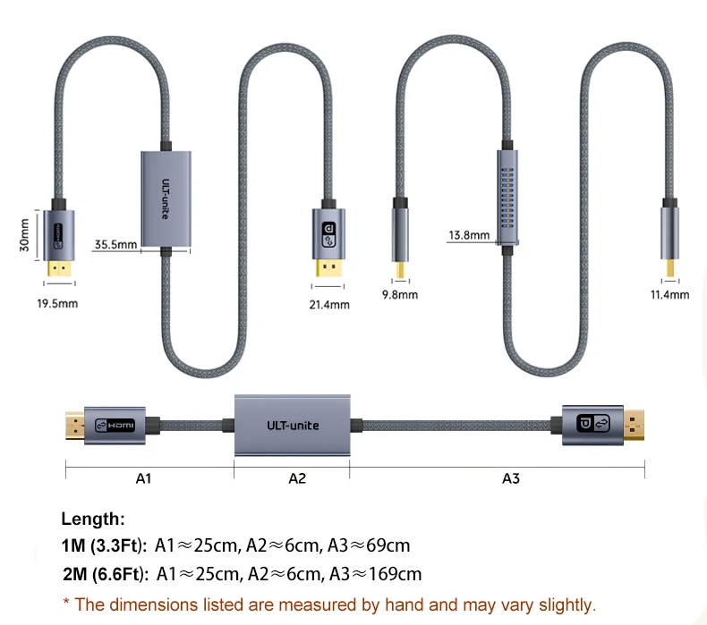 4K@60Hz Bidirektionales HDMI-zu-DP-Kabel, aktiver DP-zu-HDMI-Adapter für Switch/PS5/Xbox Laptop PC tragbarer Monitor Konverterkabel – Detail 21