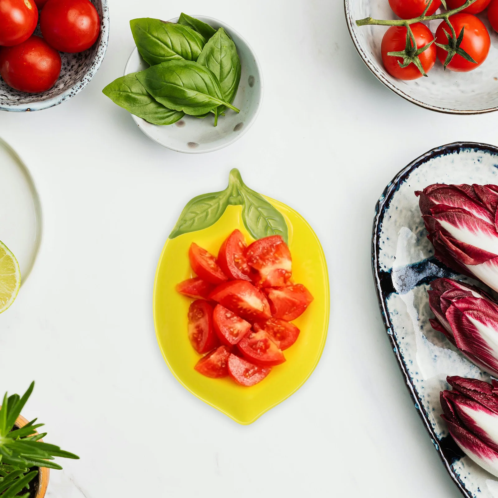 

4Pcs Lemon Shaped Ceramic Bowls Versatile Serving Bowls for Salad Dessert Kitchen Food Bowl Set Lemon Bowl Kitchen Utensil