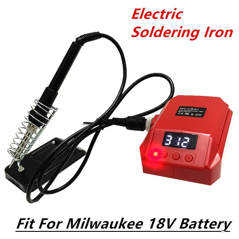 

Fit For Milwaukee 18V Battery Electric Soldering Iron 60W Cordless Welding Tools Fast Heating Up Internal Heating Power Tools