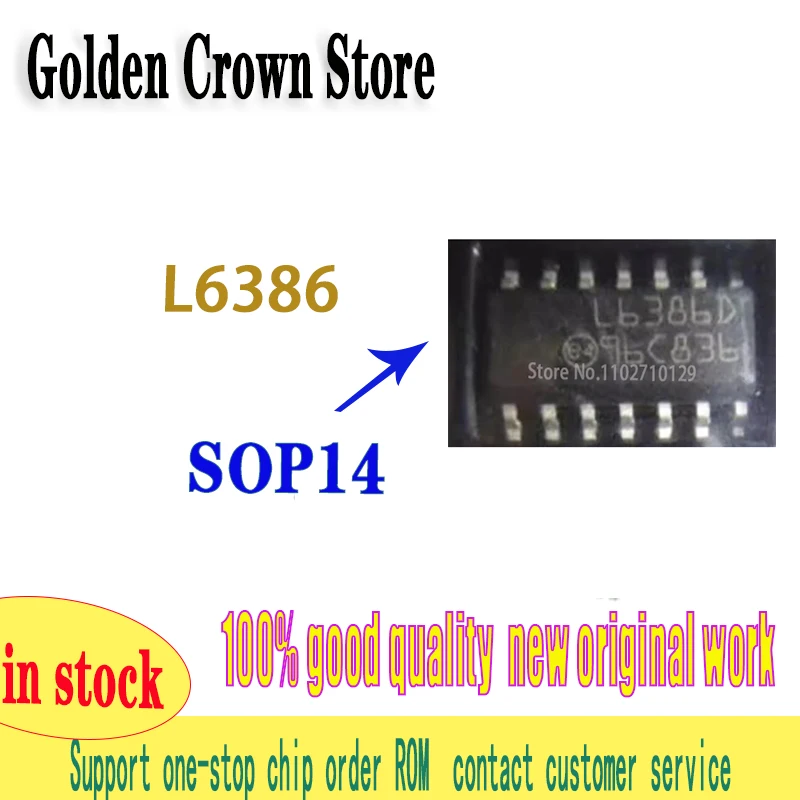 5~10 Pcs/Lot  L6386D L6386 SMD SOP14 High Voltage and Low Side Driver IC 100% Brand New Original Electronics