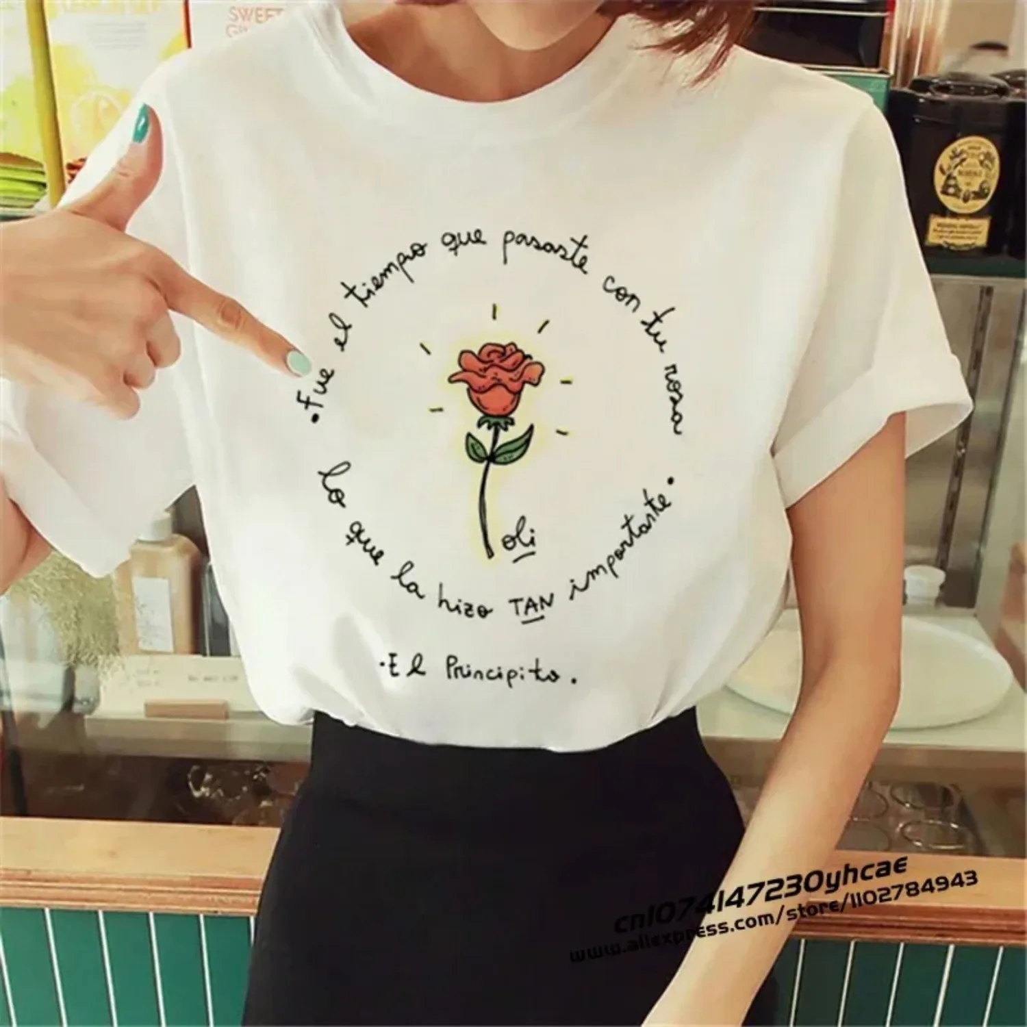 2023 die Kleine Prinz Cartoon-Muster T-shirt Frauen kreativität Sommer Kräftige Harajuku Weibliche Mode Tops damen hemd