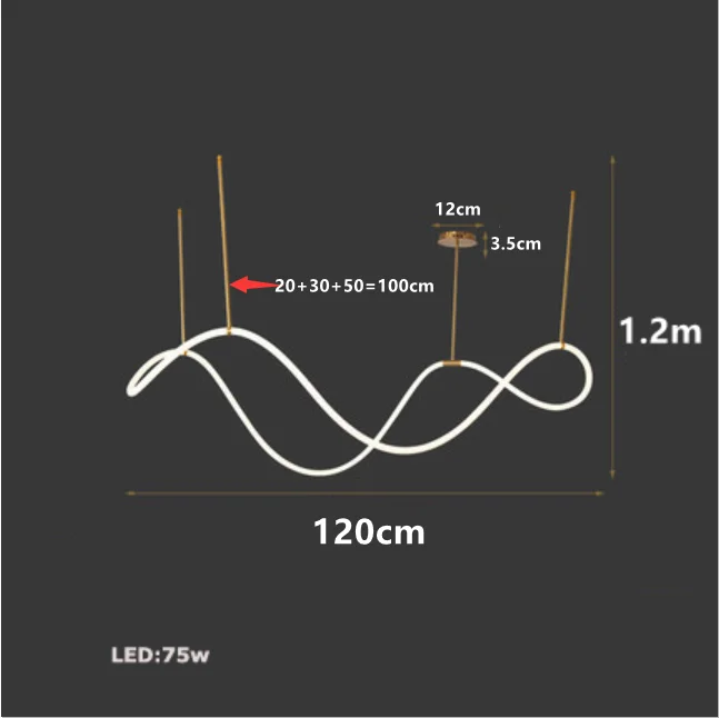 Moderne Lange Slang Led Plafond Kroonluchter Voor Tafel Eetkamer Keuken Bar Hangende Verlichting Ophanging Ontwerp Lusters Armaturen - afbeelding 1