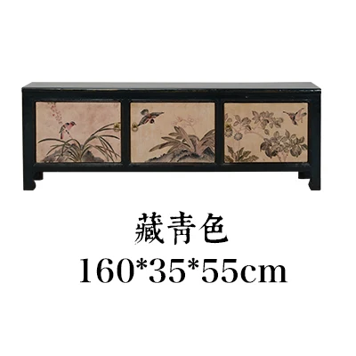New Chinese hand-painted three-door retro old/living room storage side cabinet