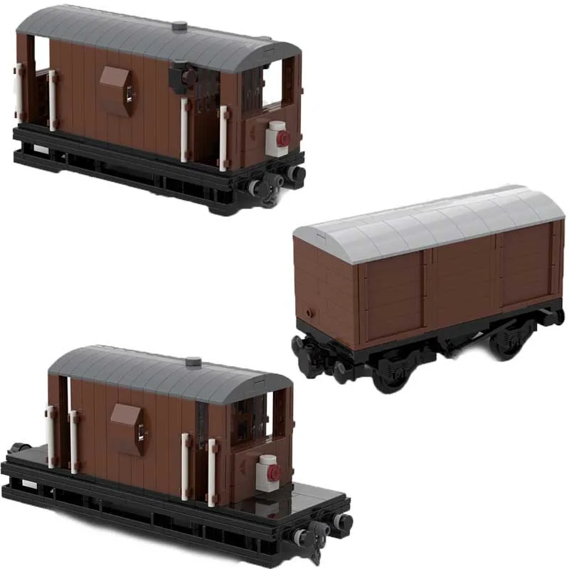 Model pociągu kolejowego Moc Klocki konstrukcyjne Brytyjski wagon towarowy Technologia Klocki do składania Prezent na święta Zabawka