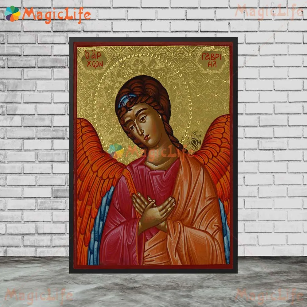 Archangel Gabriel Orthodox The Guardian Angel Religion Wall Pictures For Church Room Poster Wall Art Canvas Painting Unframed