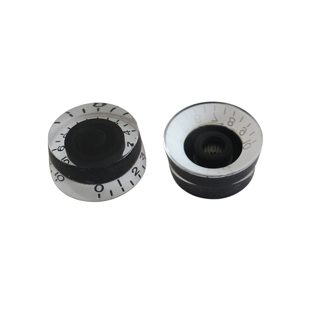 

4 Pcs Large Round Knob Set Amp Effect Pedal Control Amplifier Knobs for Guitar Black Letter