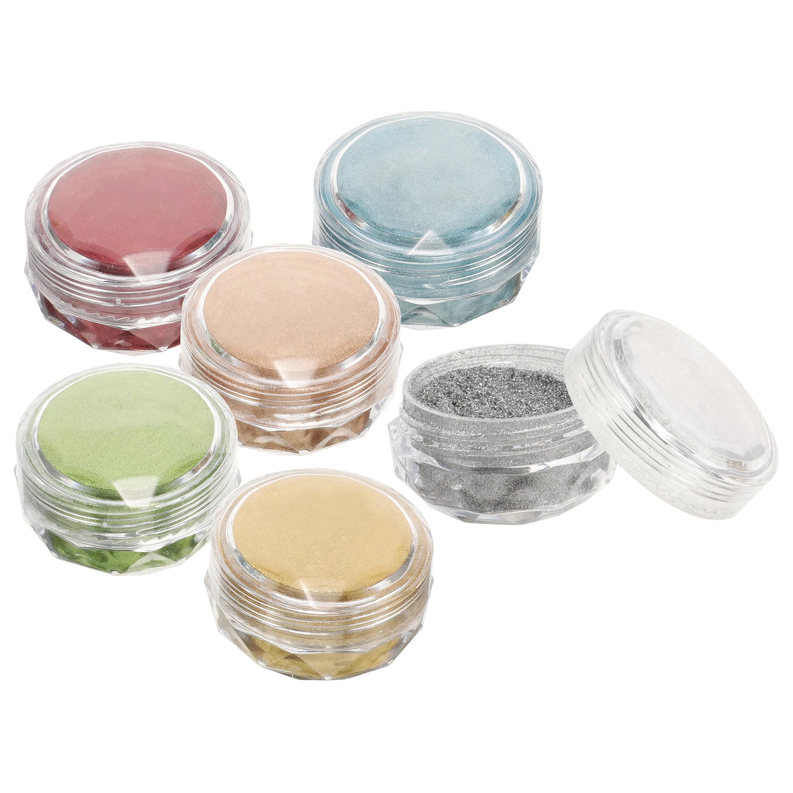 Miroir hexagonal à couleur changeante, 6 pièces, décorations artistiques à paillettes, poudre scintillante pour manucure, ongles artificiels naturels, fournitures pour ongles