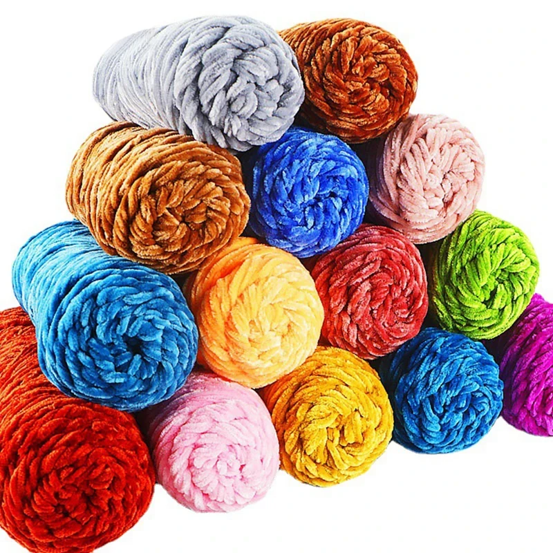 95g Chenille Soft Velvet Yarn Blended Knitting Wool Crochet Handmade Scarf Coat Baby Blanket And Hat