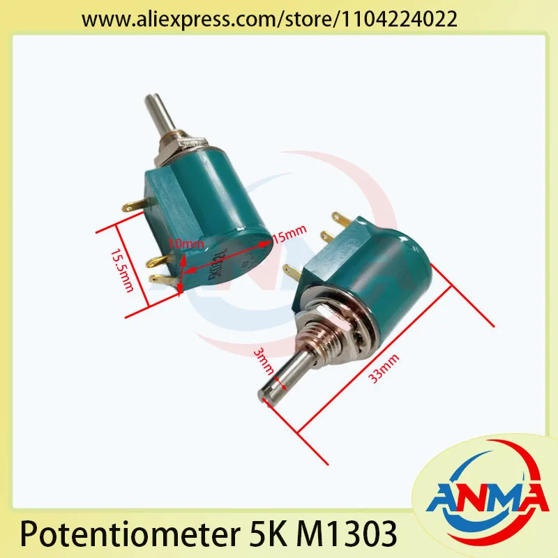2Pieces M1303 5K Ryobi Akiyama Offset Printing Machine Parts COPAL Potentiometer