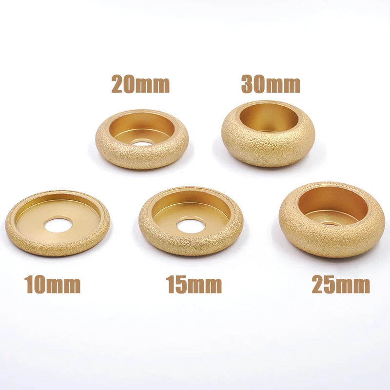 Bore 20mm Dia 3inch 75mm Roman Column Dry Vacuum Brazed Diamond Grinding Wheel Marble Demi-bullnose Edge Profile Grinding Disc