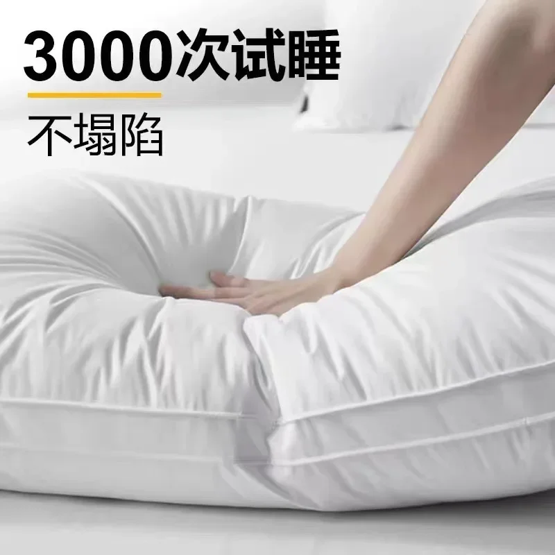 1 Pcs Down Pillows Bed Pillow For Sleeping Neck Protection Pillow Slow Rebound 100% Cotton Cover 48x74 cm