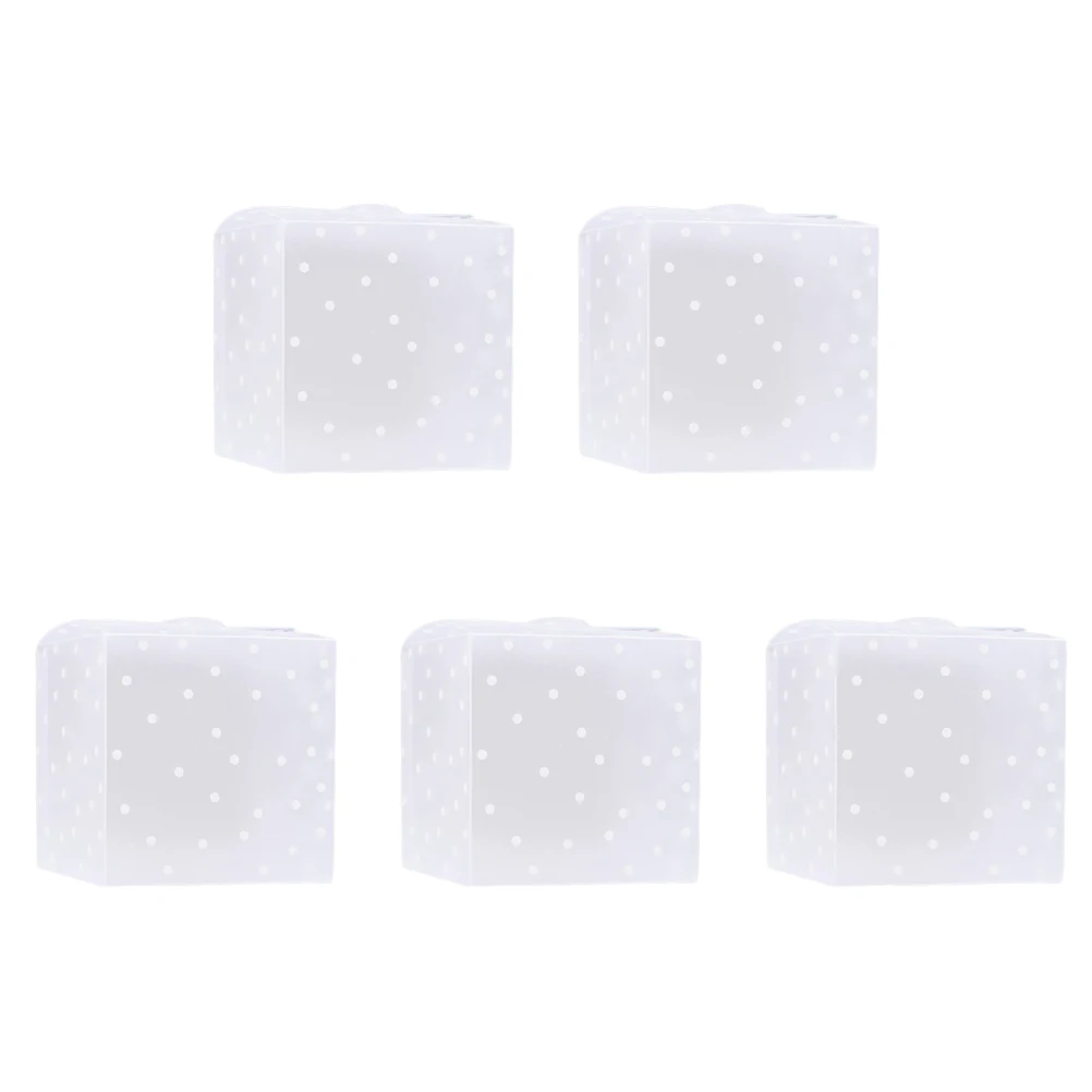 

50PCS Translucence Plastic Candy Box PVC Dot Candy Boxes Chocolate Gift Treat Boxes Wedding Party Favor - 6x6x6cm