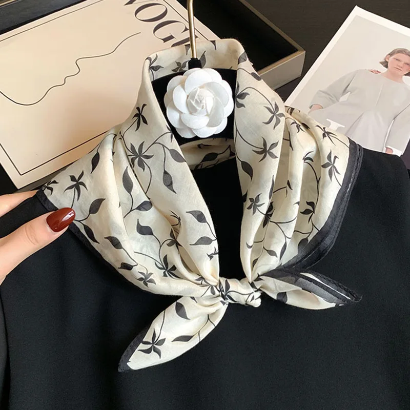 

100% Real Silk Scarf Modern Hairband Fabric Kerchief Handkerchief Headband Scarves Femme Bandana Casual Female Accessory