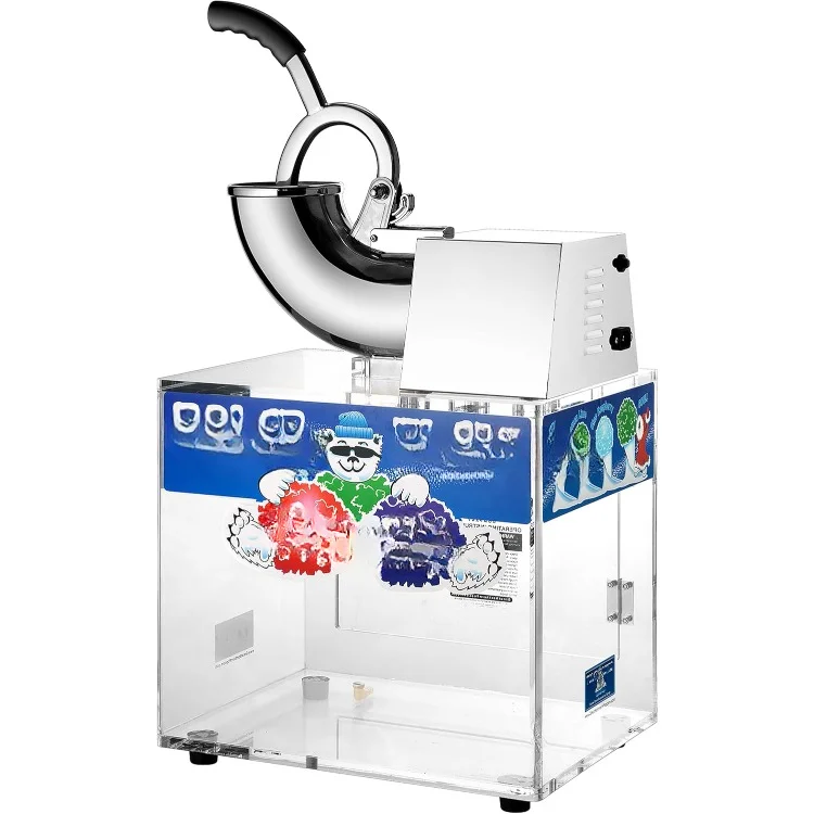 Polar Blast Snow Cone Machine Acrylic Crushed Maker Grinds Up to 500lbs of Ice Per Hour for Parties, Events