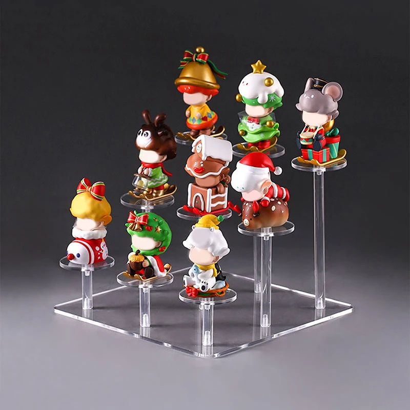 

Acrylic Transparent Display Stands Square Removable Holder Rack Blind Box Perfume Makeup Storage Organization Shelf