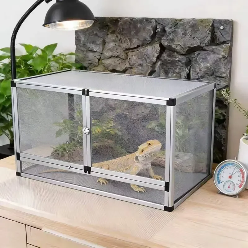 

Amphibious Reptile Terrarium for Reptiles Snakes Lizards Geckos Aluminum Alloy Eco-Friendly Modern Sturdy Enclosure