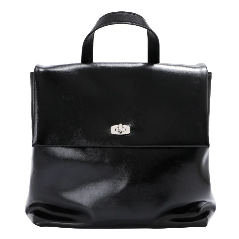 

New Women's Backpack Genuine Leather High-End First Layer Cowhide Light Luxury Large Capacity Commuter Backpack Niche Versatile