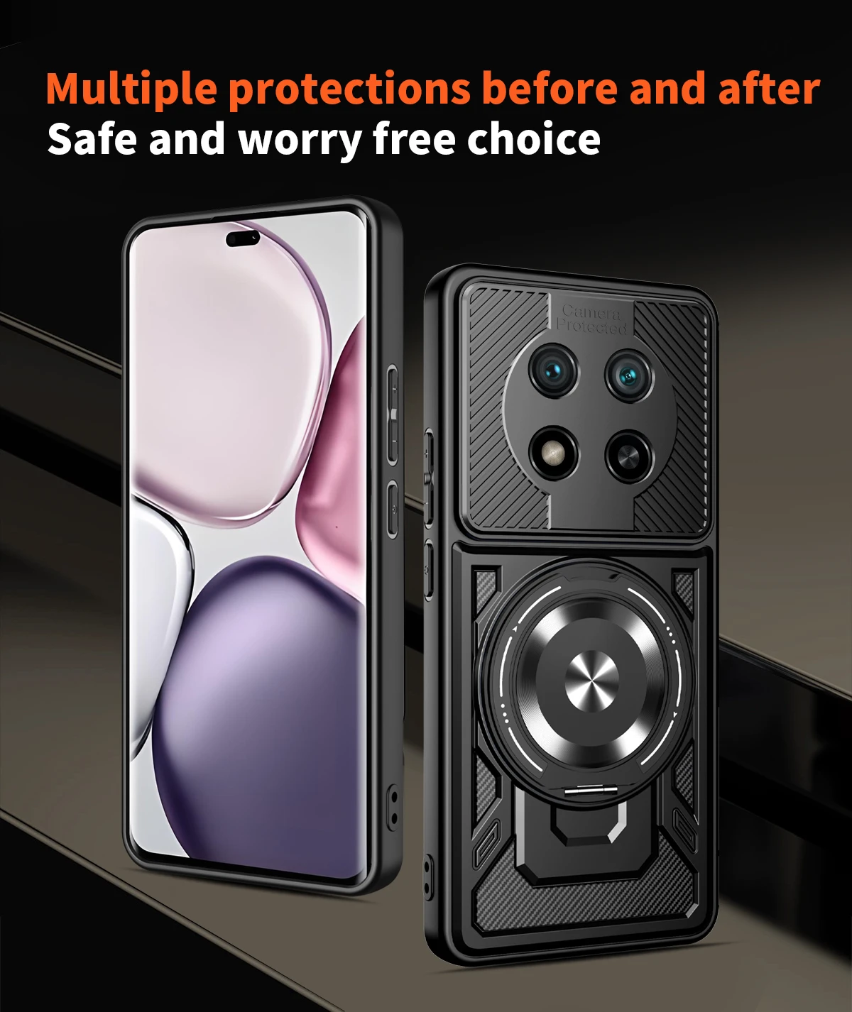For Honor X60 Pro/Honor X9C Case Rotating magnetic ring holder, phone case protective cover