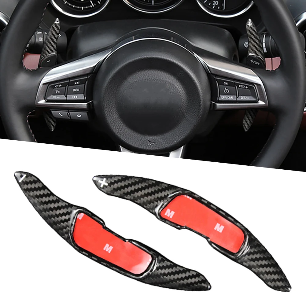 

2Pcs Carbon Fiber Car Steering Wheel Shifter Extension Shift Paddle For Mazda 3 BM BN Mazda6 GJ GL 2014 2015 2016 2017 CX3 CX5