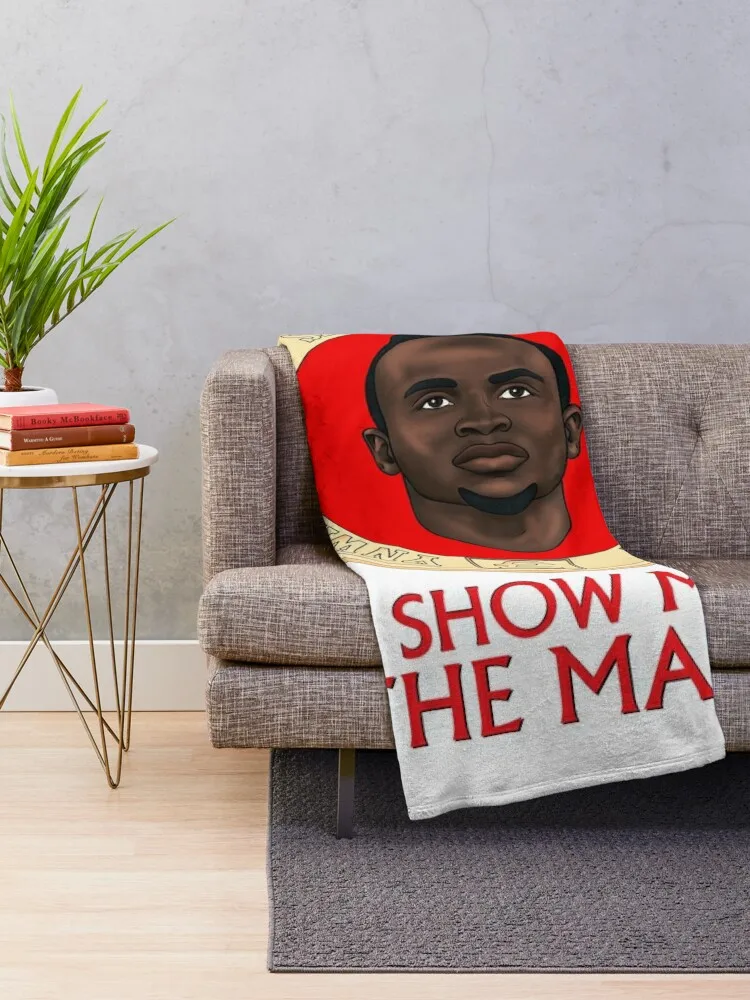 Liverpool Sadio Mane - Show Me The Mane Throw Blanket Hairys Travel Loose Blankets