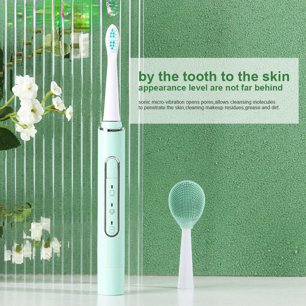 

Professional Sonic Electric Toothbrush USB Charger Rechargeable Tooth Brushes Replacement Heads