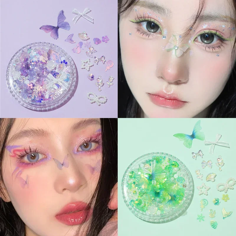 1 Set D Simulated Pearl Tattoos Eyes Face body Tattoos Tattoos nail Rhinestone Glitter Decor Makeup Party Music Festival Stage 3