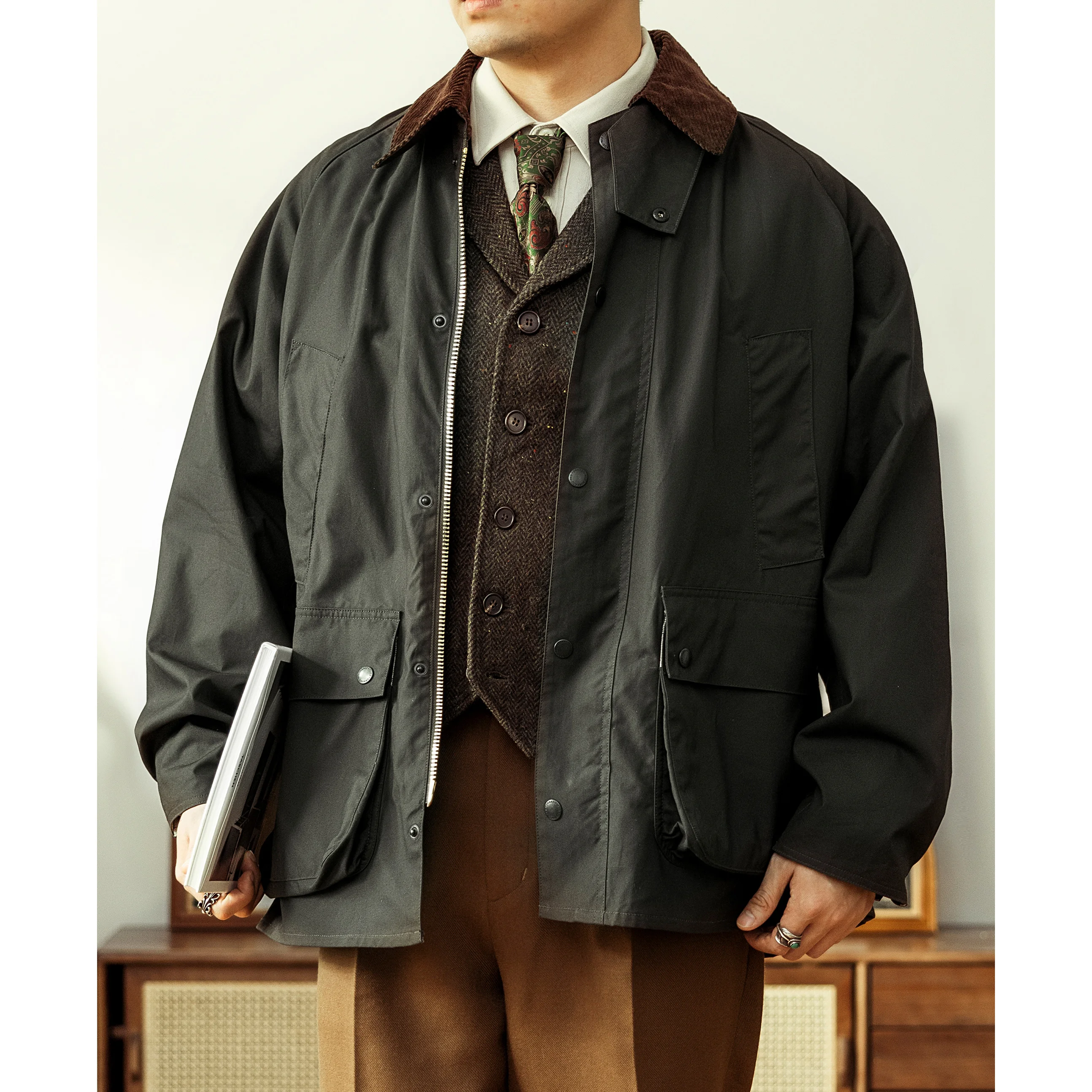 BBR-0009 Big US Size Super Quality Anti Crease Retro Waxed Canvas Cotton Stylish Water Proof Jacket