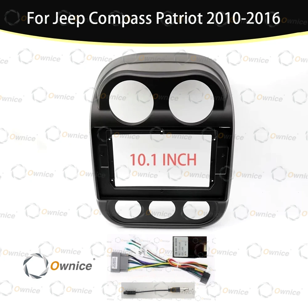 Ownice 10.1 Car Radio Fascias for Jeep Compass 1 MK Patriot 2010 - 2016 Stereo Dash Board Frame 2 Din GPS MP5 Android Panel Trim