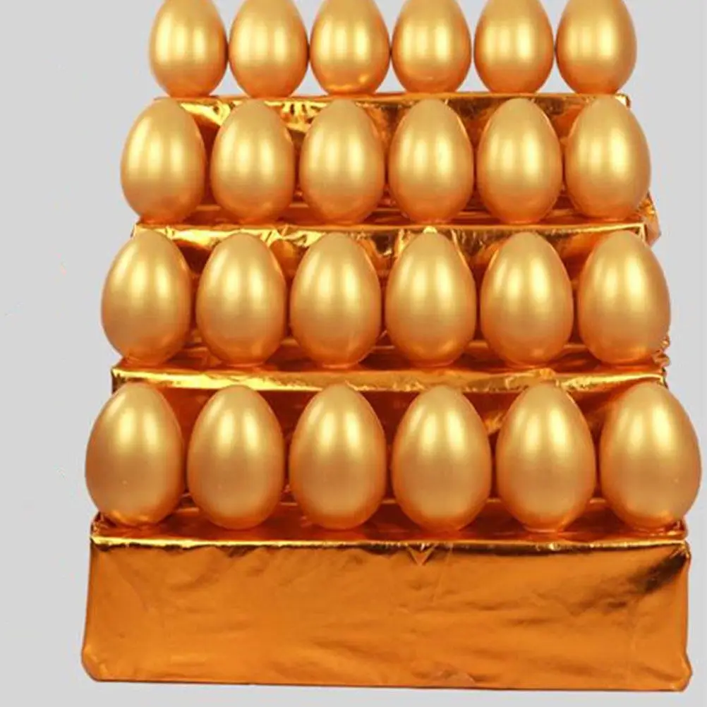 

Набор из 6 золотых гипсовых яиц для свадеб, лотерей, фестивалей, Пасхи, реквизит для мероприятий, компактные, легкие, пустые яйца для наполнения