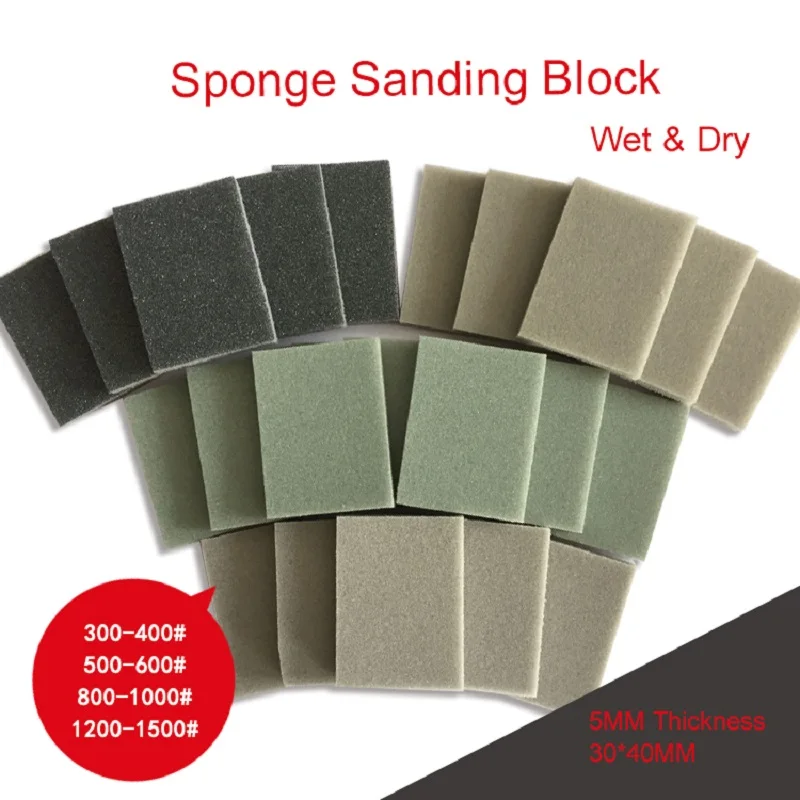 10Pcs Sanding Sponge Disc Grit Ultra Fine Wet Dry Soft Foam Sand Block Sandpaper for Model Fiberglass Plastic Polishing Grinding