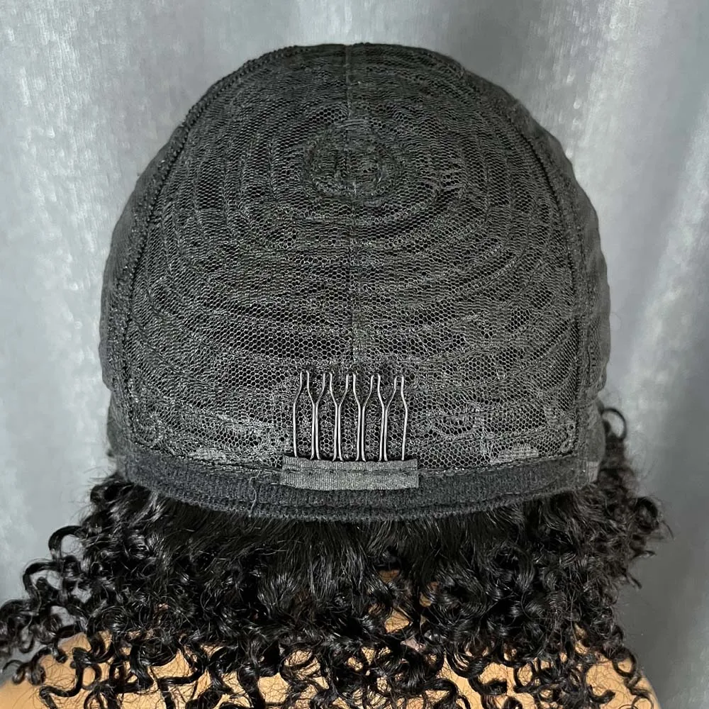 Кудрявый короткий вьющийся парик с стрижкой пикси с челкой, полностью машинное производство, бразильские парики из человеческих волос для женщин, готовые к работе